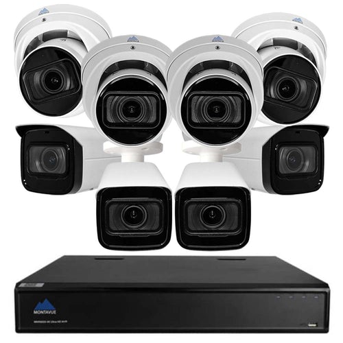 16-Channel 4K NVR System with 8 4K Varifocal Smart Motion Detect IP Security Cameras