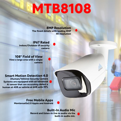 8MP Smart Motion AI Bullet Camera – MTB8108-AISMD-X 8MP Smart Motion AI Bullet Camera – MTB8108-AISMD-X Video Surveillance Products