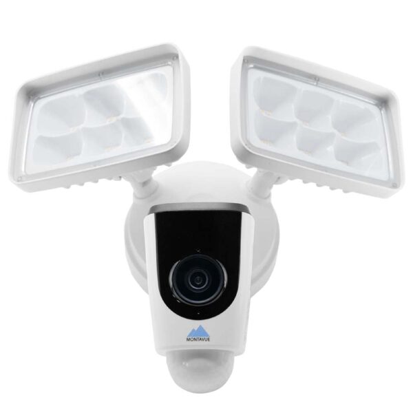 Montavue Motion Activated Floodlight Camera - Wi-Fi - 2 Way Audio 128GB SD