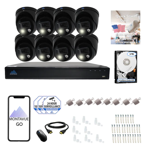 8MP 4K Active Deterrence Turret Camera Security System w/ 16 Channel NVR and 3TB Hard Drive – MTT8108-AISMDAD 8MP 4K Active Deterrence Turret Camera Security System w/ 16 Channel NVR and 3TB Hard Drive – MTT8108-AISMDAD Smart Motion Detection Plus 2.0