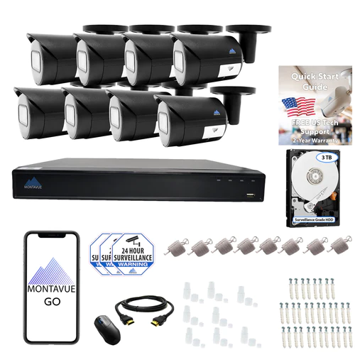 8MP 4K Bullet Business Security System w/ 16 Channel NVR and 3TB Hard Drive – MTB8105 8MP 4K Bullet Business Security System w/ 16 Channel NVR and 3TB Hard Drive – MTB8105 Listen-In Audio (Mic)