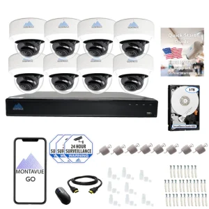 8MP 4K Smart Motion Vandal Dome Camera Security System w/ 16 Channel NVR and 3TB Hard Drive – MTD8108-AISMD-X 8MP 4K Smart Motion Vandal Dome Camera Security System w/ 16 Channel NVR and 3TB Hard Drive – MTD8108-AISMD-X Listen-In Audio (Mic)
