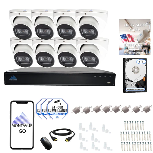 8MP 4K Smart Motion Turret Camera Security System w/ 16 Channel NVR and 3TB Hard Drive – MTT8108-AISMD-X 8MP 4K Smart Motion Turret Camera Security System w/ 16 Channel NVR and 3TB Hard Drive – MTT8108-AISMD-X Listen-In Audio (Mic)