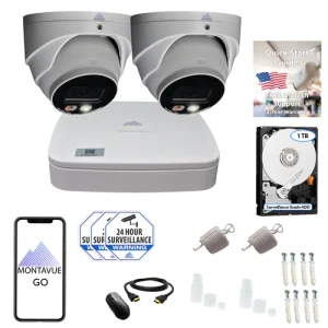 8MP 4K Turret Home Security System w/ 4 Channel NVR and 1TB Hard Drive – MTT8095 8MP 4K Turret Home Security System w/ 4 Channel NVR and 1TB Hard Drive – MTT8095 Full Night Color