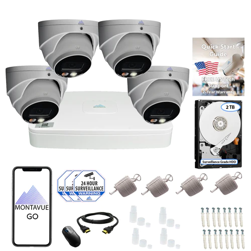 8MP 4K Turret Home Security System w/ 8 Channel NVR and 2TB Hard Drive – MTT8095 8MP 4K Turret Home Security System w/ 8 Channel NVR and 2TB Hard Drive – MTT8095 Full Night Color