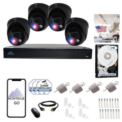 8MP Active Deterrence Turret Camera Security System w/ 8 Channel NVR and 2TB Hard Drive, MTT8106-AISMDAD 8MP Active Deterrence Turret Camera Security System w/ 8 Channel NVR and 2TB Hard Drive, MTT8106-AISMDAD Full Night Color