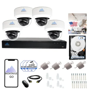8MP 4K Smart Motion Vandal Dome Camera Security System w/ 8 Channel NVR and 2TB Hard Drive – MTD8108-AISMD-X 8MP 4K Smart Motion Vandal Dome Camera Security System w/ 8 Channel NVR and 2TB Hard Drive – MTD8108-AISMD-X Listen-In Audio (Mic)