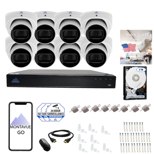 8MP 4K Turret Business Security System w/ 16 Channel NVR and 3TB Hard Drive – MTT8105 8MP 4K Turret Business Security System w/ 16 Channel NVR and 3TB Hard Drive – MTT8105 Listen-In Audio (Mic)
