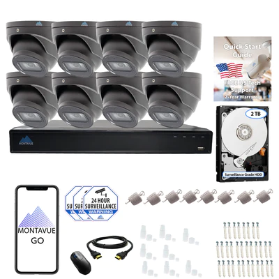 8MP Smart Motion AI Turret Camera Security System w/ 8 Channel NVR and 2TB Hard Drive – MTT8108-AISMD-X 8MP Smart Motion AI Turret Camera Security System w/ 8 Channel NVR and 2TB Hard Drive – MTT8108-AISMD-X Smart Motion Detection 4.0