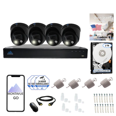 8MP 4K Active Deterrence Turret Camera Security System w/ 8 Channel NVR and 2TB Hard Drive – MTT8108-AISMDAD 8MP 4K Active Deterrence Turret Camera Security System w/ 8 Channel NVR and 2TB Hard Drive – MTT8108-AISMDAD Smart Motion Detection Plus 2.0