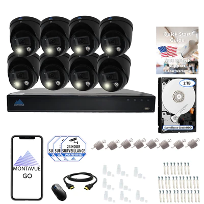 8MP 4K Active Deterrence Turret Camera Security System w/ 8 Channel NVR and 2TB Hard Drive – MTT8108-AISMDAD 8MP 4K Active Deterrence Turret Camera Security System w/ 8 Channel NVR and 2TB Hard Drive – MTT8108-AISMDAD Active Detterence