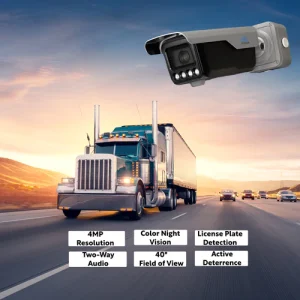 4MP 2K ANPR License Plate Recognition Camera, Color Night Vision, Active Deterrence, 2-Way Audio, Built-In Junction Box - MTB4-ANPR-VF